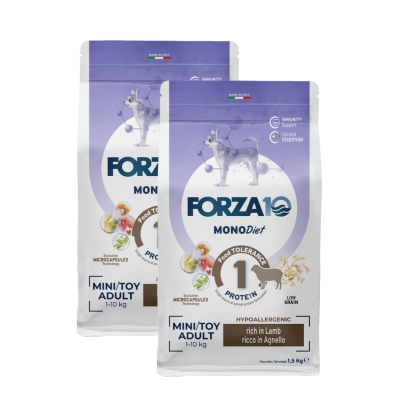 Forza10 Mini & Toy diet z jagnięciną i ryżem 2x1,5kg (3kg) dla psa